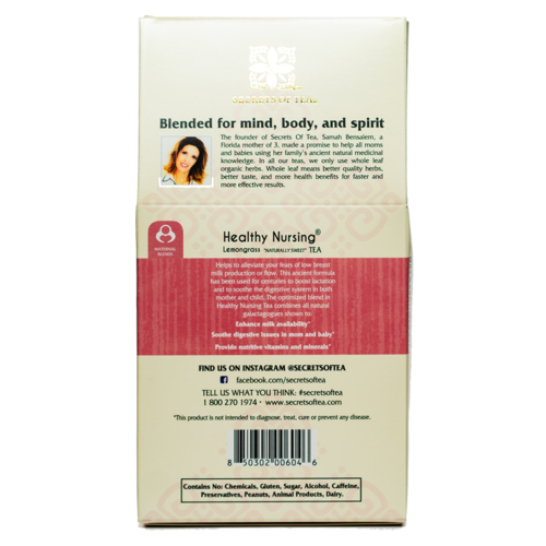 Healthy Nursing Lemongrass Lactation Tea-USDA Organic & Caffeine Free-
